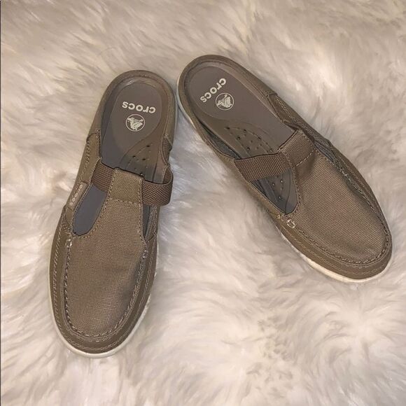 Crocs Walu Mule Canvas Boat loafers 7w - Picture 2 of 6